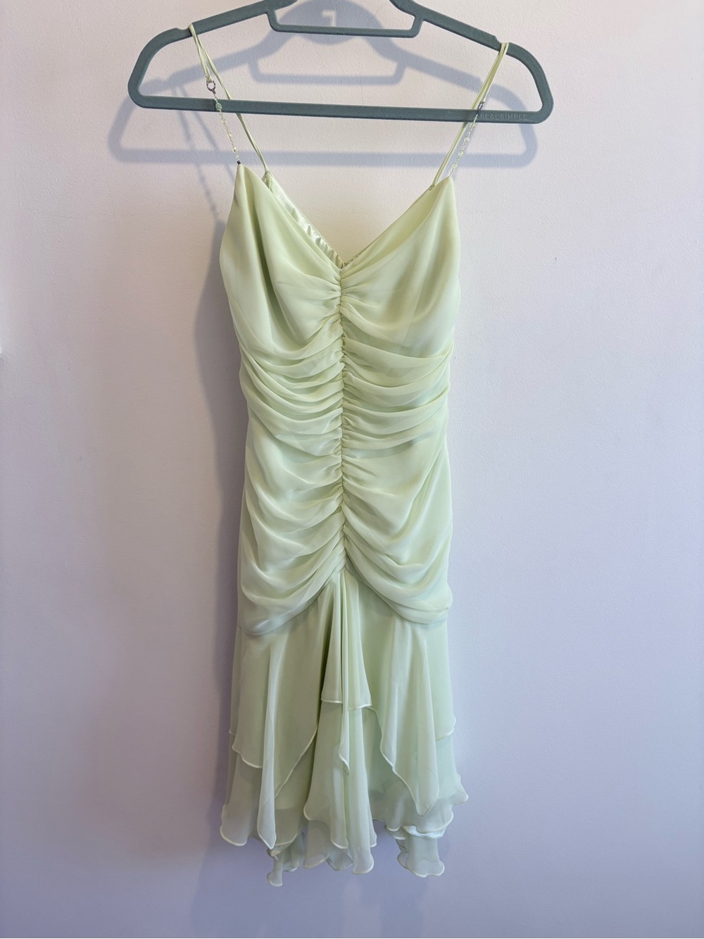 Vintage Y2K ABS by Allen Schwartz Ruched Ruffle Dress - Size XS (Tag 8)